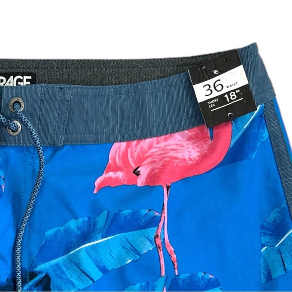 NWT Rip Curl Mirage Ultimate 18” Boardshorts size 36 in Blue Flamino Print - Picture 4 of 7